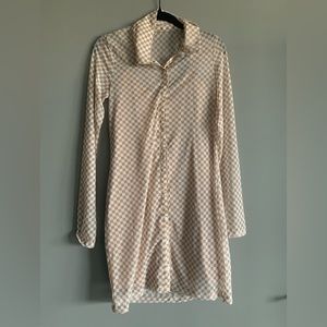 NWT Abercrombie & Fitch tan checkered dress